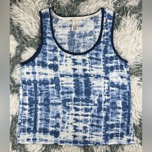Lucky Brand Women's Blue White Tank Top Size XXL